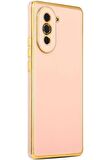 Huawei Nova 10 Pro Kılıf Kamera Korumalı Altın Kenar Tasarım Silikon
