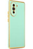 Huawei Nova 10 Pro Kılıf Kamera Korumalı Altın Kenar Tasarım Silikon