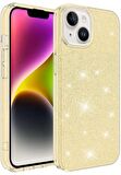 Apple iPhone 14 Kılıf Simli Renkli Silikon 