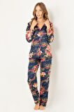 DoReMi Doğal Viskon Soft Yumuşak Düğmeli Pijama Takımı