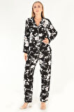 DoReMi Floral Pattern Uzun Kollu Kadın Pijama Takım