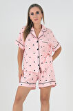 DoReMi Black Hearts Kısa Kollu Kadın Şortlu Pijama Takım