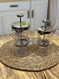Hometarz French Press Cam Kahve Bitki Demliği 2 li 600 ml 350 ml