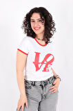Busem S0016027 Kadın Love Baskılı T-Shirt