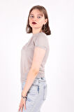Busem S0016230 Kadın Flamlı İnce T-Shirt