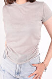 Busem S0016230 Kadın Flamlı İnce T-Shirt