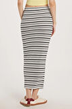 Kadın Slim Fit Viskon Çizgili Normal Bel Etek