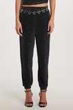 Kadın Slim Fit Dar Kesim Lastikli Paça Siyah Pantolon