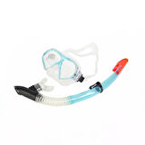Apnea Corsica Maske Şnorkel Set Şeffaf/Turkuaz