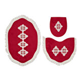 Queen Zambak Şekilli Nakışlı 3 Lü Set