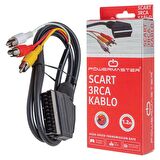 POWERMASTER 3 RCA 1.2 METRE 7 MM SİYAH KUTULU SCART TOS KABLO