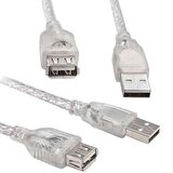 POWERMASTER USB 2.0 ŞEFFAF 10 METRE USB UZATMA KABLOSU