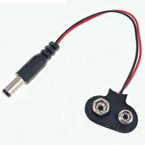 Ayt 9 Volt 2.1 Mm Jacklı Pil Başlığı 15Cm Kablolu 9V Pil Takma Soketi Adaptör Jack Soket Uçlu IC-232A