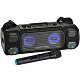 Ayt Magicvoice Mv-7001 Vhf El Mikrofonlu Usb Sd Kart Bluetooth Uk 40 Watt Işıklı Seyyar Anfili Hoparlör 