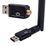 POWERMASTER PWR-150 150 MBPS 7601 İŞLEMCİLİ USB KABLOSUZ ANTENLİ WİFİ ADAPTÖR CDLİ