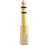 6.3 MM STEREO ERKEK / 3.5 MM STEREO DİŞİ SARI METAL GOLD JACK FİŞ ÇEVİRİCİ