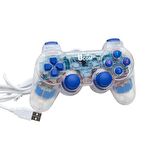 Powermaster UCOM-704 Double Shock Şeffaf Işıklı Joypad Oyun Kolu