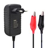 WEKO 14.4 VOLT - 2 AMPER KROKODİL UÇLU KIRMIZI YEŞİL LEDLİ YERLİ ÜRETİM AKÜ ŞARJ CİHAZI (OUT :12V-2A)