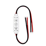Powermaster 12-24 Volt Mini Üç Tuşlu Tek Renkli Led Kontrol Cihazı Kırmızı Siyah Kablo