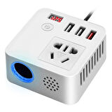 Ayt Oto Çakmaklık 220v Dönüştürücü İnvertör 12-24v Çevirici İnverter Araç İçi 220 Volt Enerji Sağlayıcı
