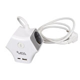VEA VE-G903YC 3 Lü Priz Usb li Type-c Girişli Çoklu Priz 1.5 Metre Kablolu Uzatma Kablosu 3860 Watt 16 Amper