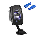 Ayt Powermaster IC-266-C-3 Marin Tip 2 Li Gömme Oto USB 5V 3.1A 12-24Volt Araç İçin Usb Pano Panel  