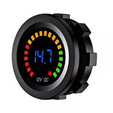 Ayt Powermaster IC-230E 6-18 Volt Voltmetre Pano Tipi Akü Göstergeli 28 Mm 6-18 Volt Dış Çap 36.5 Mm 2 Pinli