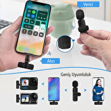 Magicvoice K8 Kablosuz Type-C Vlogger Yaka Mikrofonu (Android, Gopro, Osmo Action, İphone, İpad)