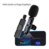 Magicvoice K8 Kablosuz Type-C Vlogger Yaka Mikrofonu (Android, Gopro, Osmo Action, İphone, İpad)