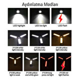 Powermaster PM-24565 25 Watt USB TYPE-C Girişli P50 Ve Cob Ledli 2 Kanatlı Kollu Çalışma Lambası