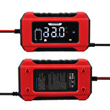 Ayt Ucomen UC-C120501B Kırmızı 12 Volt 6 Amper Lcd Göstergeli Akıllı Akü Şarj Cihazı Oto Motor Akü Şarj Aleti