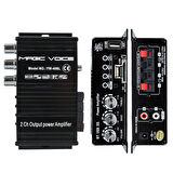 MAGICVOICE YW-406L 12 VOLT 100 WATT MOTOSİKLET BLUETOOTH AMFİ USB/SD 2 KANAL PAZARCI - ANFİ (154X80X42MM)