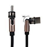 POWERMASTER PM-25906 SİYAH 3İN1 (TYPE C- LİGHTNİNG- MİCRO USB) MANYETİK UÇ TAŞINABİLİR ŞARJ KABLOSU