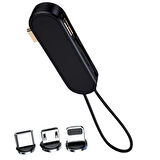 POWERMASTER PM-25906 SİYAH 3İN1 (TYPE C- LİGHTNİNG- MİCRO USB) MANYETİK UÇ TAŞINABİLİR ŞARJ KABLOSU