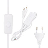 Ayt Powermaster 220 Volt Anahtarlı Güç Kablosu Abajur Kablo Aç Kapa Anahtarlı Hazır Fiş Kablo 1 Metre