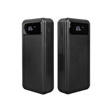 Ayt Powermaster K047-20 20000mAh Dijital Göstergeli Usb Micro Lightning Type-C Kablolu Fenerli Powerbank Güç Kaynağı