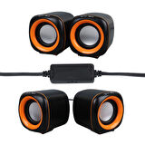 Magicvoice MV-24837 2X3 Watt Aux Multimedia Mini USB Speaker - Hoparlör