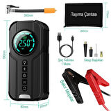 Powermaster Powerbank Araç Akü Şarj Lastik Hava Kompresörü Şişirici Taşınabilir Dijital Kablosuz El Feneri