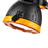 Powermaster PM-8033A Solar Şarjlı 6 Modlu EL Feneri Ve Işıldak Acil Durum Lambası (Beyaz Sarı Kırmızı)
