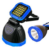 Powermaster PM-8033B 6 Modlu EL Feneri Ve Işıldak Acil Durum Lambası 25 Cob Ledli Solar Şarjlı