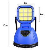 Powermaster PM-8033C 6 Modlu EL Feneri Ve Işıldak Acil Durum Lambası 9 Cob Ledli Solar Şarjlı