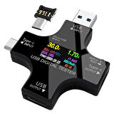 Powermaster PM-26611 Usb Type-c Tester Voltmetre Ampermetre Akım Göstergesi Multimetre Test Cihazı Ölçer Otg Destekli