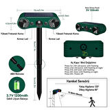 Ayt Powermaster PM-26951 Mikrofonlu Sesli Hayvan Kovucu Alarm Cihazı Solar Güneş Enerjili Panelli Vahşi Hayvan Kovacağı