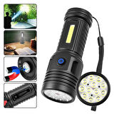 Powermaster PM-26722 Plastik 4+2 Modlu Şarjlı 12 Ledli El Feneri