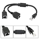 Ayt Powermaster PM-25434 Erkek RJ45 TO 2 x Dişi Ethernet Çoklayıcı Splitter Dağıtıcı İnternet Soketi Çoğaltıcı