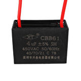 Ayt 4 Uf 450 V Siyah Kablolu Kare Tip Kutupsuz Kondansatör