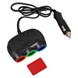 Olesson 1632 12-24V 120 Watt 3'Lü Araç Çakmak Çoklayıcı