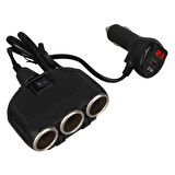 Olesson 1634 12-24V 120 Watt 3'Lü Araç Çakmak Çoklayıcı
