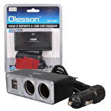 Olesson 1647 12-24V 100 Watt 2'Li Araç Çakmak Çoklayıcı