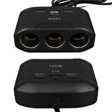 Olesson 2012 12-24V 120 Watt 3'Lü Araç Çakmak Çoklayıcı